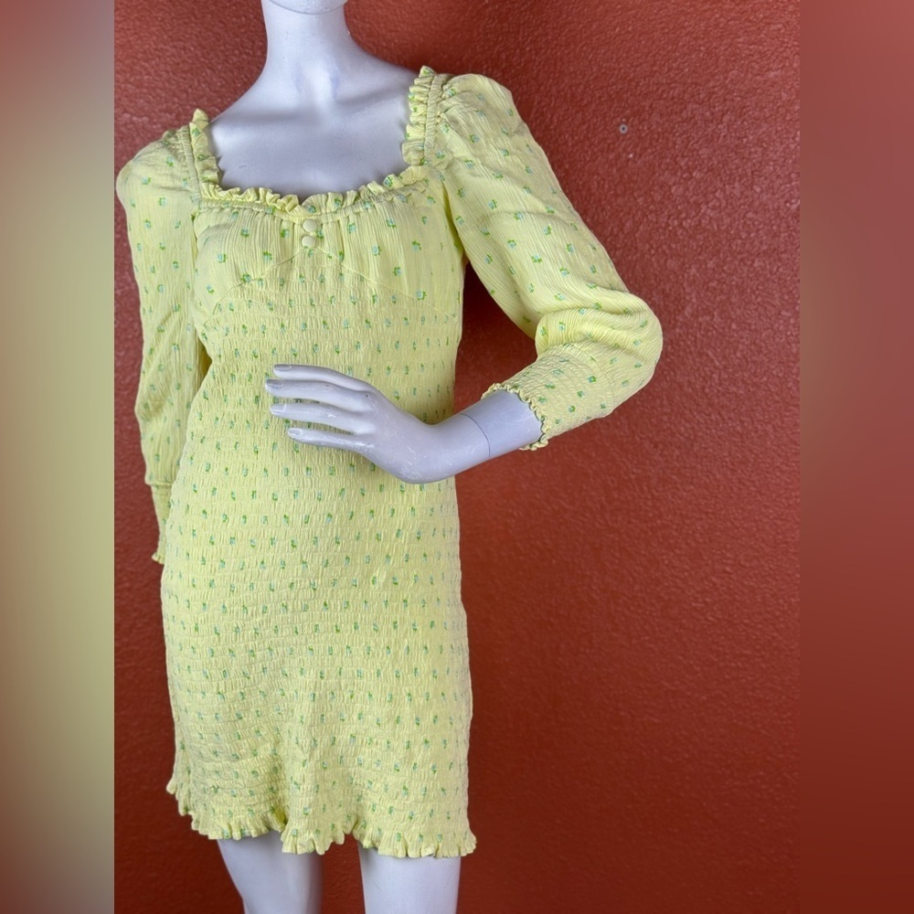 Faithfull the Brand Yellow Long Sleeve Sundress. D49 - Picture 3 of 15